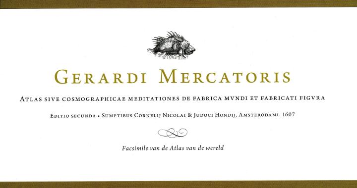 Voorblad van het boek 'Mercatoris, Gerardi. Facsimile van de Atlas van de wereld'